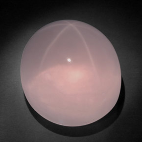 Quartz rose étoilé rose naturelle coupe ovale, 149,85 ct, transparent
