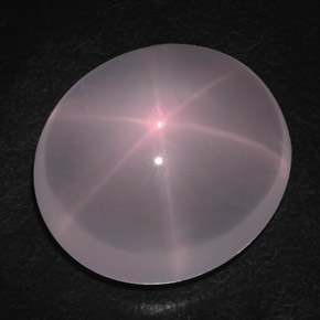 Quartz rose étoilé rose naturelle coupe ovale, 96,13 ct, transparent