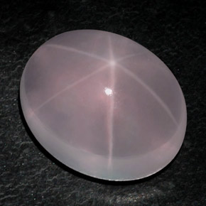Quartz rose étoilé rose naturelle coupe ovale, 49,05 ct, transparent