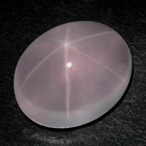 Quartz rose étoilé rose naturelle coupe ovale, 49,05 ct, transparent