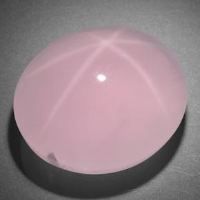 Quartz rose étoilé rose naturelle coupe ovale, 105,30 ct, translucide