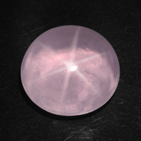 Quartz rose étoilé rose naturelle coupe ovale, 28,96 ct, transparent