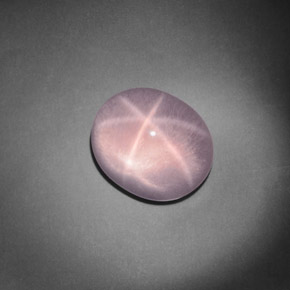 Quartz rose étoilé rose naturelle coupe ovale, 9,13 ct, transparent