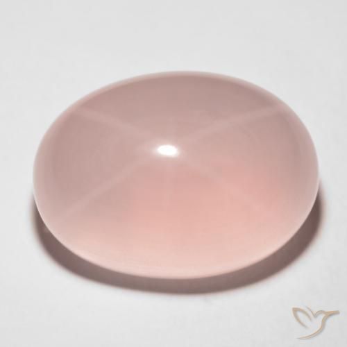 Quartz rose étoilé Rose moyen naturelle Coupe ovale, 29.68 ct, Translucide