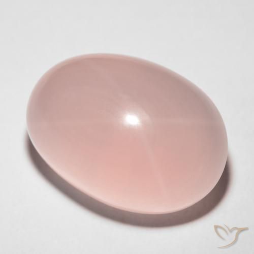 Quartz rose étoilé Rose moyen naturelle Coupe ovale, 29.68 ct, Translucide
