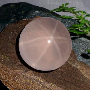 Quartz rose étoilé Rose naturelle Coupe roude, 39.98 ct, Translucide