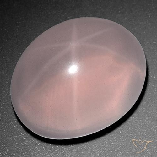 Quartz rose étoilé Rose clair naturelle ovale, 63.50 ct, Translucide