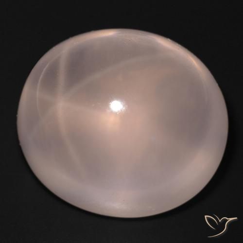 Quartz rose étoilé Rose moyen naturelle ovale, 48.94 ct, Transparent