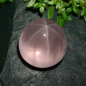 Quartz rose étoilé rose naturelle coupe roude, 36,24 ct, translucide
