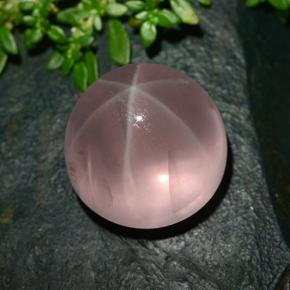 Quartz rose étoilé rose naturelle coupe roude, 36,24 ct, translucide