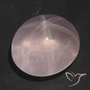 Quartz rose étoilé Rose corail léger naturelle ovale, 113.52 ct, Transparent