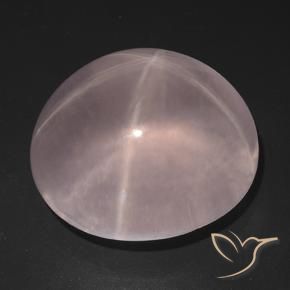 Quartz rose étoilé Rose corail léger naturelle ovale, 113.52 ct, Transparent