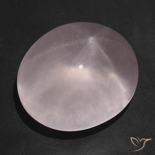 Quartz rose étoilé Rose clair naturelle ovale, 165.68 ct, Transparent