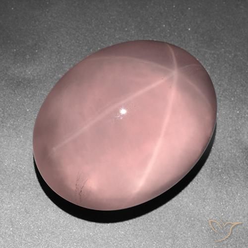 Quartz rose étoilé Rose moyen naturelle ovale, 178.98 ct, Transparent