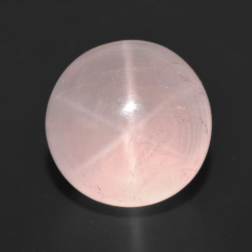 Quartz rose étoilé Rose clair naturelle Coupe roude, 12.13 ct, Translucide