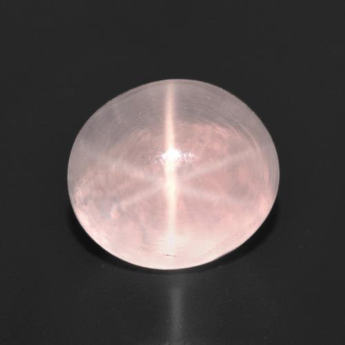 Quartz rose étoilé rose clair naturelle coupe ovale, 4,42 ct, transparent