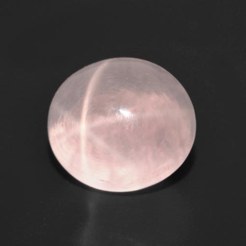 Quartz rose étoilé rose clair naturelle coupe ovale, 4,42 ct, transparent