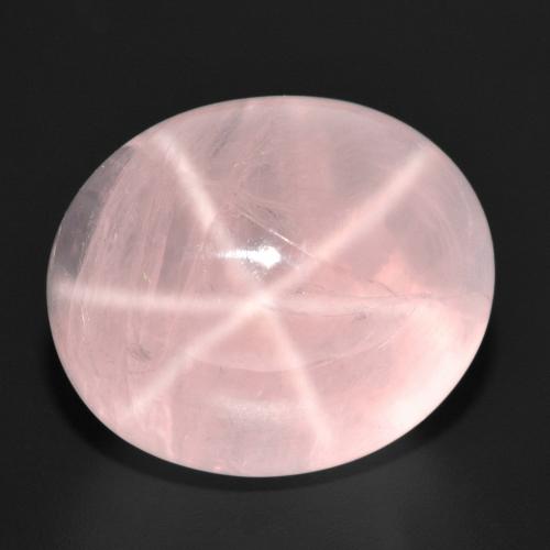 Quartz rose étoilé Rose corail naturelle Coupe ovale, 38.87 ct, Translucide