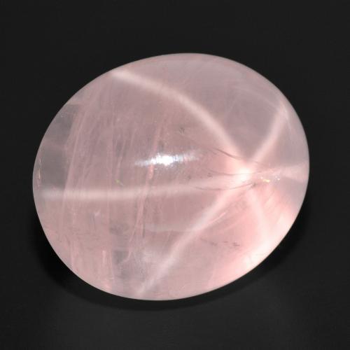 Quartz rose étoilé Rose corail naturelle Coupe ovale, 38.87 ct, Translucide