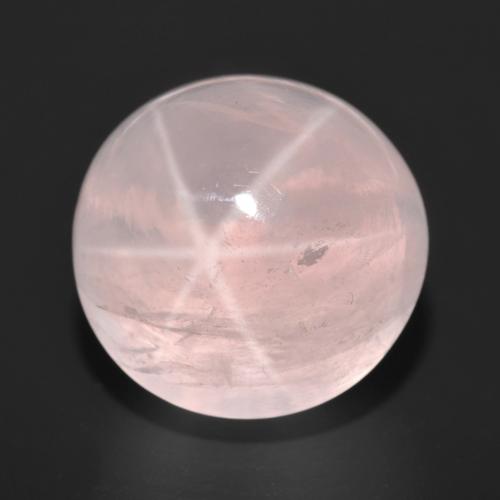 Quartz rose étoilé Rose clair naturelle Coupe roude, 21.22 ct, Translucide
