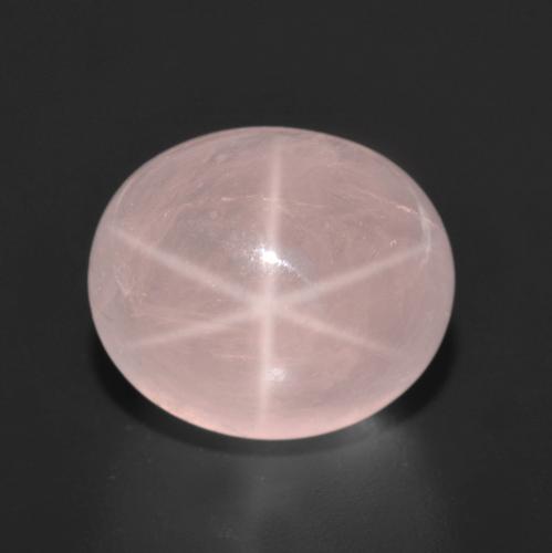 Quartz rose étoilé rose naturelle coupe ovale, 10,60 ct, translucide