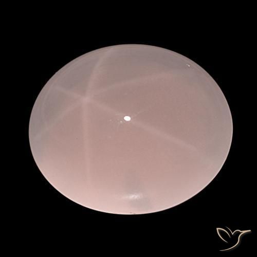 Quartz rose étoilé Rose clair naturelle ovale, 61.91 ct, Translucide