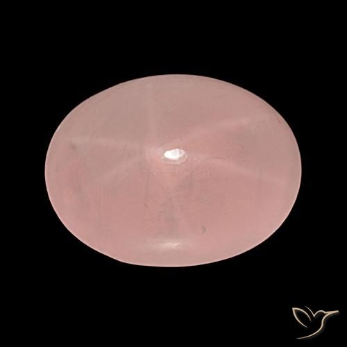 37.50ct Rose Quartz rose étoilé, ovale, Translucide