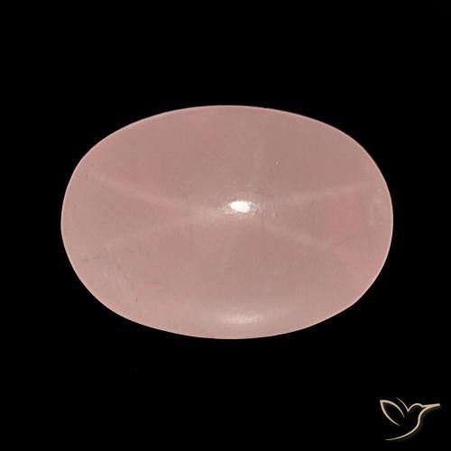 38.81ct Rose Quartz rose étoilé, ovale, Translucide