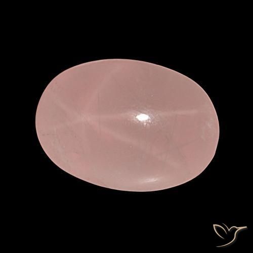 Quartz rose étoilé Rose naturelle ovale, 38.81 ct, Translucide