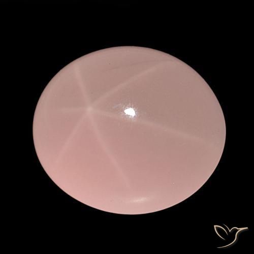 Quartz rose étoilé Rose chair naturelle ovale, 129.84 ct, Translucide