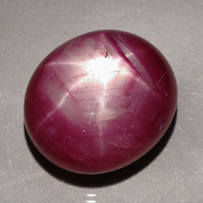 Rubis étoilé rouge pourpre naturelle coupe ovale, 22,57 ct, opaque