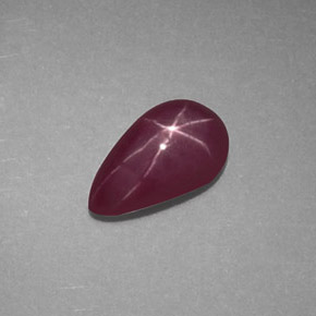 Rubis Étoilé Rouge violacé naturelle En forme de poire, 1.11 ct, Opaque