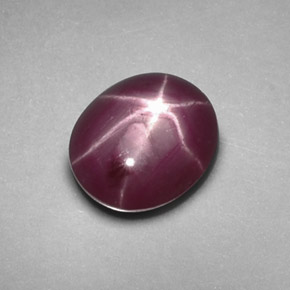 Rubis Étoilé Rouge violacé naturelle Coupe ovale, 1.30 ct, Opaque