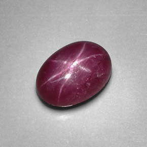 Rubis étoilé rouge naturelle coupe ovale, 1,27 ct, opaque