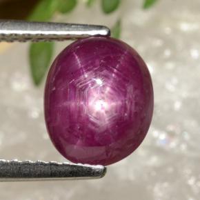 Rubis étoilé rouge naturelle coupe ovale, 3,41 ct, opaque