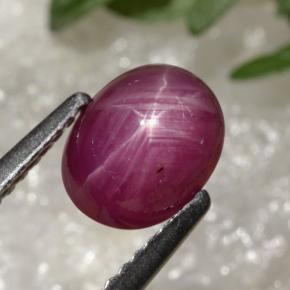 Rubis étoilé rouge naturelle coupe ovale, 2,14 ct, translucide
