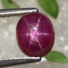 Rubis étoilé rouge naturelle coupe ovale, 2,91 ct, opaque
