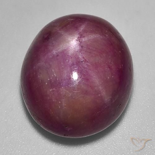 Rubis étoilé Violet rougeâtre naturelle ovale, 25.63 ct, Opaque