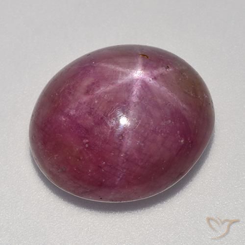 17.49ct Naturel Violet rougeâtre Rubis étoilé, ovale, Translucide