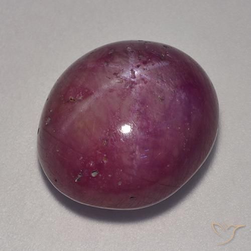 18.41ct Naturel Violet rougeâtre Rubis étoilé, ovale, Opaque