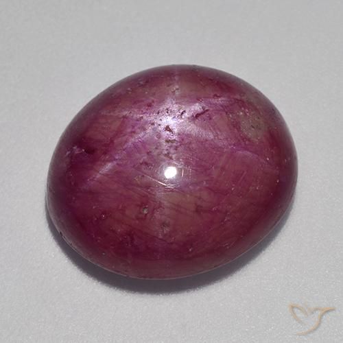 Rubis étoilé Pourpre prune naturelle ovale, 12.64 ct, Opaque