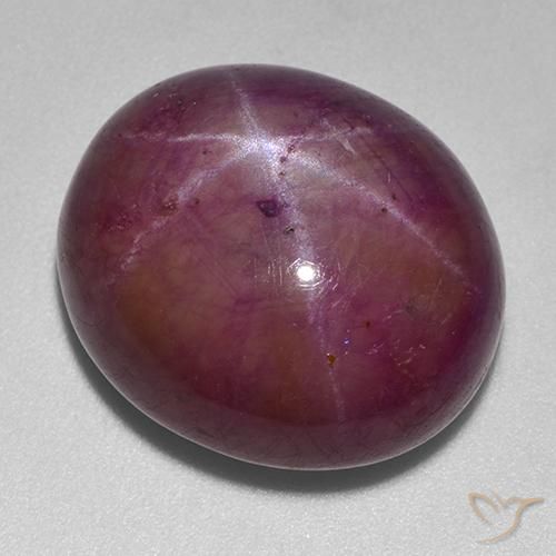 Rubis étoilé Violet rougeâtre naturelle ovale, 35.80 ct, Opaque