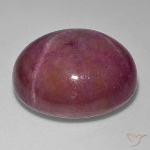 Rubis étoilé Violet rougeâtre naturelle ovale, 35.80 ct, Opaque