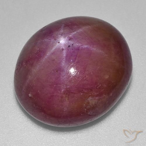 Rubis étoilé Pourpre prune naturelle ovale, 23.70 ct, Opaque