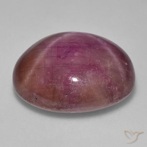 Rubis étoilé Pourpre prune naturelle ovale, 23.70 ct, Opaque