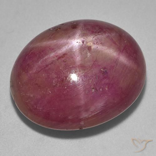 23.05ct Naturel Violet rougeâtre Rubis étoilé, ovale, Opaque
