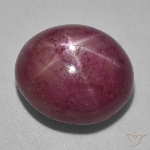 23.02ct Naturel Rouge framboises Rubis étoilé, ovale, Opaque