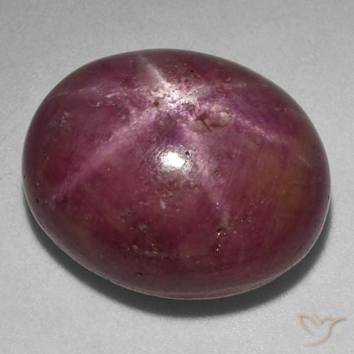 Rubis étoilé Pourpre prune naturelle ovale, 25.89 ct, Opaque