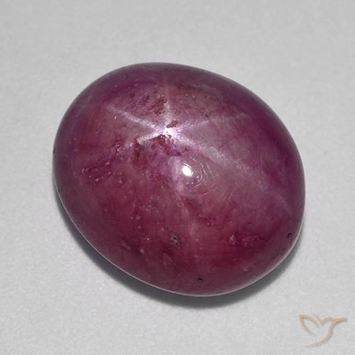 Rubis étoilé Pourpre prune naturelle ovale, 12.54 ct, Opaque