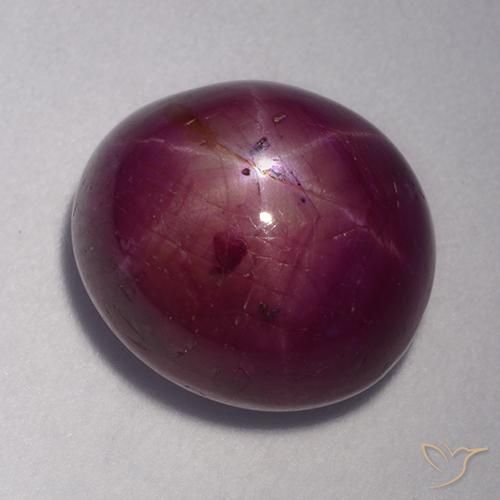 11.47ct Naturel Rouge framboises Rubis étoilé, ovale, Opaque